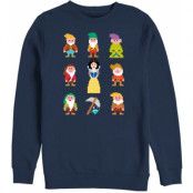 Snövit - Anime Sweatshirt - Pixel Dwarf - S 3XL - för Herr - marinblå