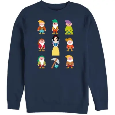 Snövit - Anime Sweatshirt - Pixel Dwarf - S 3XL - för Dam - marinblå
