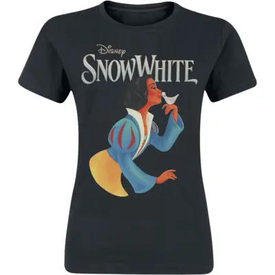 Snövit - Anime T-shirt - Snowwhite Dove Kisses - S XXL - för Dam - svart