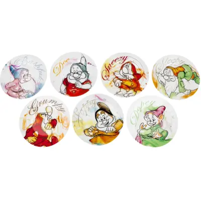 Snövit - Anime Tallrik - De 7 Dvärgarna - set med tallrikar - för None - flerfärgad