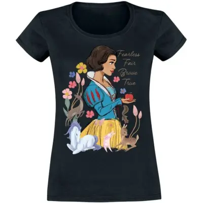 Snövit - Disney T-shirt - Fearless Fair Brave - S XXL - för Dam - svart