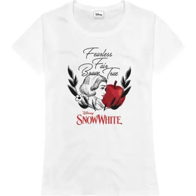 Snövit - Disney T-shirt - Fearless - S XXL - för Dam - vit