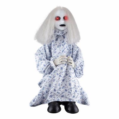Animerad Sittande Spökflicka med Ljud&Ljus Prop