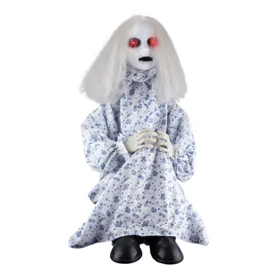 Animerad Sittande Spökflicka med Ljud&Ljus Prop