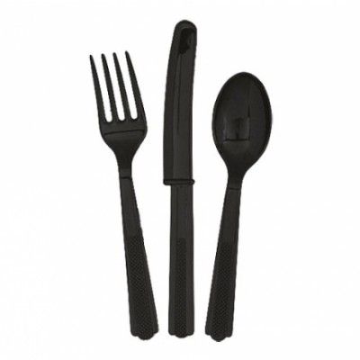 Bestick i Plast Svart