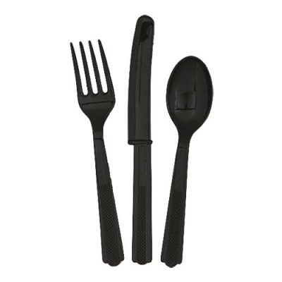 Bestick Svart - 18-pack