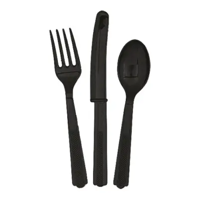 Bestick Svart - 18-pack
