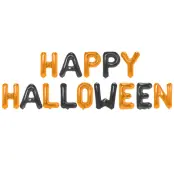 Bokstavsballonger"HAPPY HALLOWEEN"Orange&Svart
