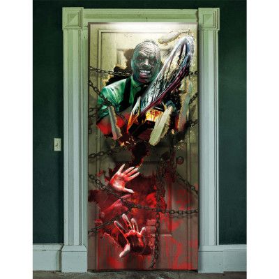 Dörrdekor Mördare Med Motorsåg 80x180cm