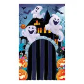 Dörrdekoration med Gardin Halloween Spökhus