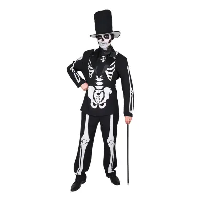 Day of the Dead Skelett Kostym Maskeraddräkt - Medium