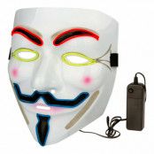 EL Wire V For Vendetta LED Mask - Flerfärgad