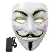 EL Wire V For Vendetta LED Mask - Neongrön