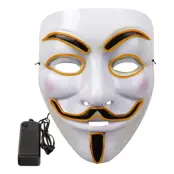 EL Wire V For Vendetta LED Mask - Orange