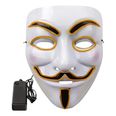 EL Wire V For Vendetta LED Mask - Orange