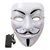 EL Wire V For Vendetta LED Mask - Vit