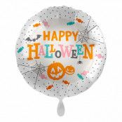 Folieballong Happy Halloween Vit
