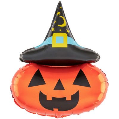 Folieballong Pumpa Med Halloweenhatt 64x88cm