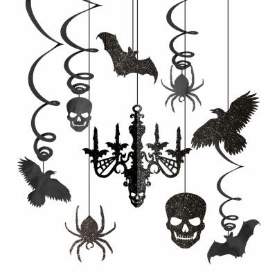 Halloween Hängande Dekorationer Glittriga