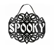 Halloweenskylt spooky 27x30 cm