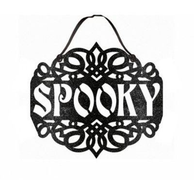 Halloweenskylt spooky 27x30 cm