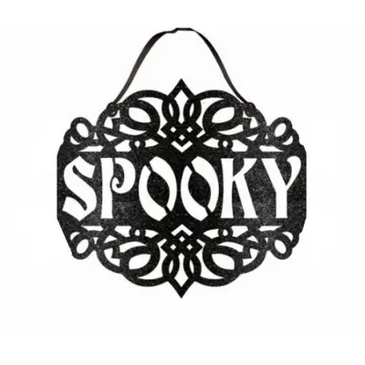 Halloweenskylt spooky 27x30 cm