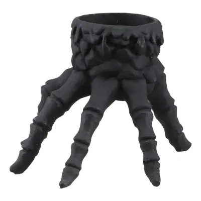Ljusstake Skeletthand Svart