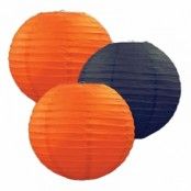 Papperslyktor Orange/Svart - 3-pack