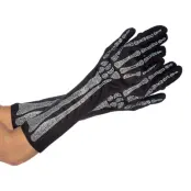 Skeletthandskar med Glitter - One size