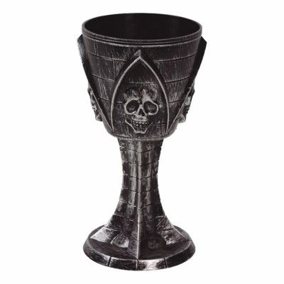 Svart Vinglas med Dödskalle