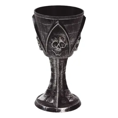 Svart Vinglas med Dödskalle