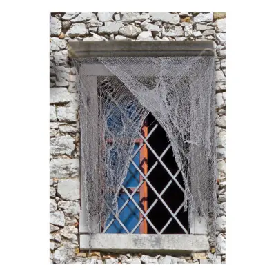 Tygdekoration Fönster Grå