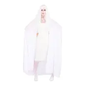 Vit Cape med Huva - One size