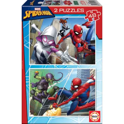 Educa Spiderman Pussel 2x48 bitar - Spiderman -  Leksaksaffären