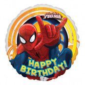 Folieballong Happy Birthday Spiderman
