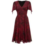 Hell Bunny - Rockabilly Halvlång klänning - VENOM DRESS - NEW COLOUR - XS 3XL - för Dam - mörkröd
