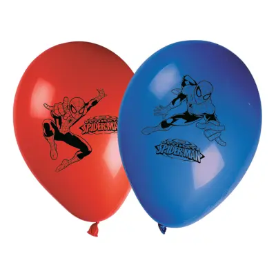 Latexballonger Spider Man Röd/Blå - 8-pack