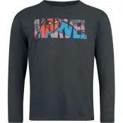 Marvel Spider Man - Marvel Långärmad tröja - Spider Man Window - S XXL - för Herr - mörkt gråmelerad