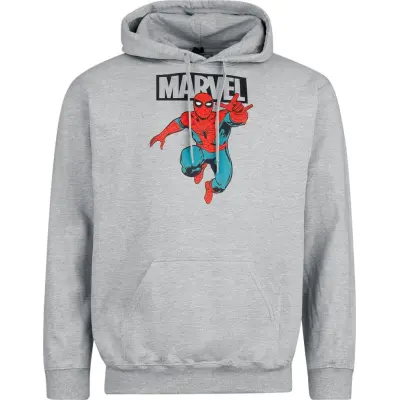 Marvel Spider Man - Marvel Luvtröja - Spider Man Jump - S XXL - för Herr - grå