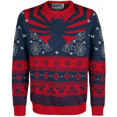 Spider-Man Christmas jumper - Spinne - L XXL - för Herr - blå/röd
