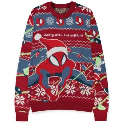 Spider-Man - Marvel Christmas Jumper - Swing Into The Holidays - S XXL - för Herr - flerfärgad