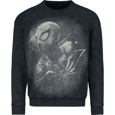 Spider-Man - Marvel Sweatshirt - Big Spider-Man - Oversized - S XXL - för Herr - svart