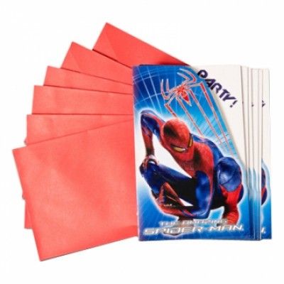 Spiderman Inbjudningskort - 6-pack