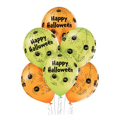 Ballonger Happy Halloween Spindlar Premium - 6-pack