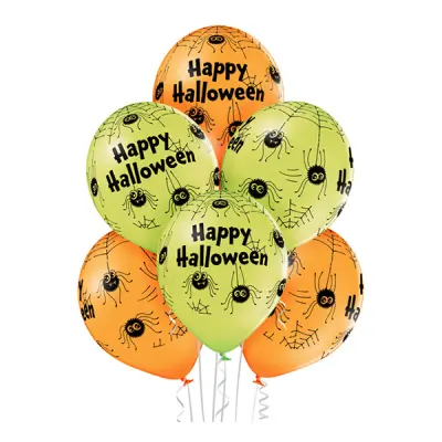 Ballonger Happy Halloween Spindlar Premium - 6-pack