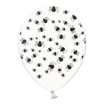 Ballonger Svarta Spindlar Transparent - 6-pack