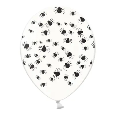 Ballonger Svarta Spindlar Transparent - 6-pack