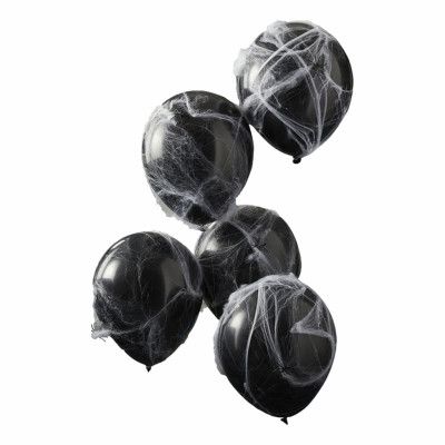 Ballongkit Svart med Spindelnät - 5-pack