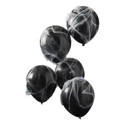 Ballongkit Svart med Spindelnät - 5-pack