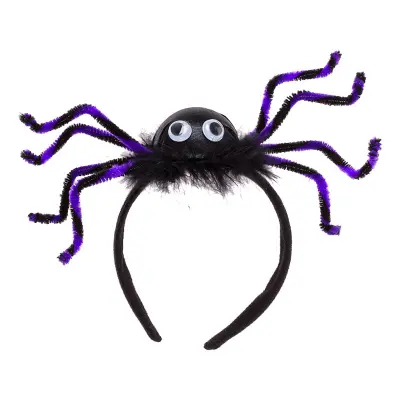Diadem med Spindel Svart/Lila - One size